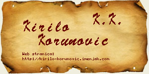 Kirilo Korunović vizit kartica